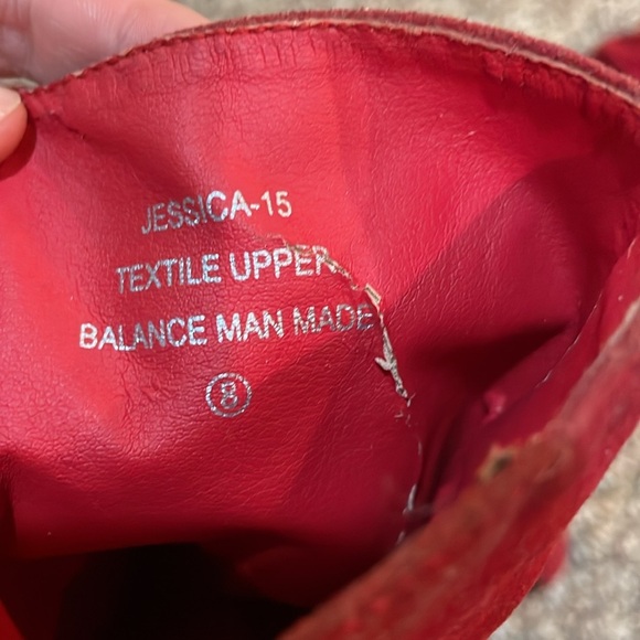 Womens De Blossom Collection Over The Knee Red Heeled Boots - Picture 7 of 9